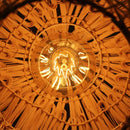 GobekUsa Chinese Rattan Pendant Lights Hand-woven Straw Hat Lampshade Ceiling Chandelier