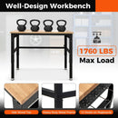 48 Inch Adjustable Work Bench with Power Outlets-Natural by LJGDeals