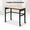 48 Inch Adjustable Work Bench with Power Outlets-Natural by LJGDeals