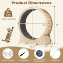 40 Inch Large Cat Exercise Wheel with Lockable Mechanism and Carpeted Runaway for Indoor Cats-Natural by LJGDeals