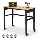 48 Inch Adjustable Work Bench with Power Outlets-Natural by LJGDeals
