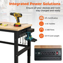 48 Inch Adjustable Work Bench with Power Outlets-Natural by LJGDeals