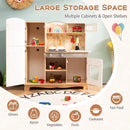Wooden Kids Pretend Kitchen Playset Cooking Play Toy with Utensils and Sound by LJGDeals