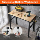 48 Inch Adjustable Work Bench with Power Outlets-Natural by LJGDeals