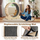 40 Inch Large Cat Exercise Wheel with Lockable Mechanism and Carpeted Runaway for Indoor Cats-Natural by LJGDeals