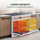 48" Freestanding Gas Range with 8 Sealed Burners Cooktop, Rapid Convection Oven, Natural Gas/LP Convertible - AK-G48N05A-BS