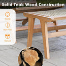 Natural Teak Wooden Foot Rest with Handwoven Rattan by LJGDeals