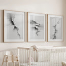 Abstract Mountain 3 Piece Wall Art. Black White Minimalist by Wall Art Set