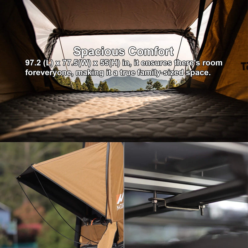 Naturnest Sirius 3 Premium 2XL 3-Person Clamshell Roof Top Tent (SAK62917)