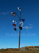 Nautical Aluminum Flagpole w/ Yardarm & Gaff by Flagman of America