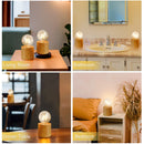 6.5" Tall Ceramic Set of 2 Wood Grain Table Lamp