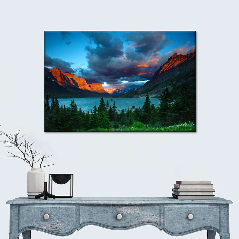 St. Mary Lake Dramatic Sunrise Wall Art