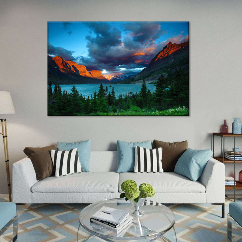 St. Mary Lake Dramatic Sunrise Wall Art