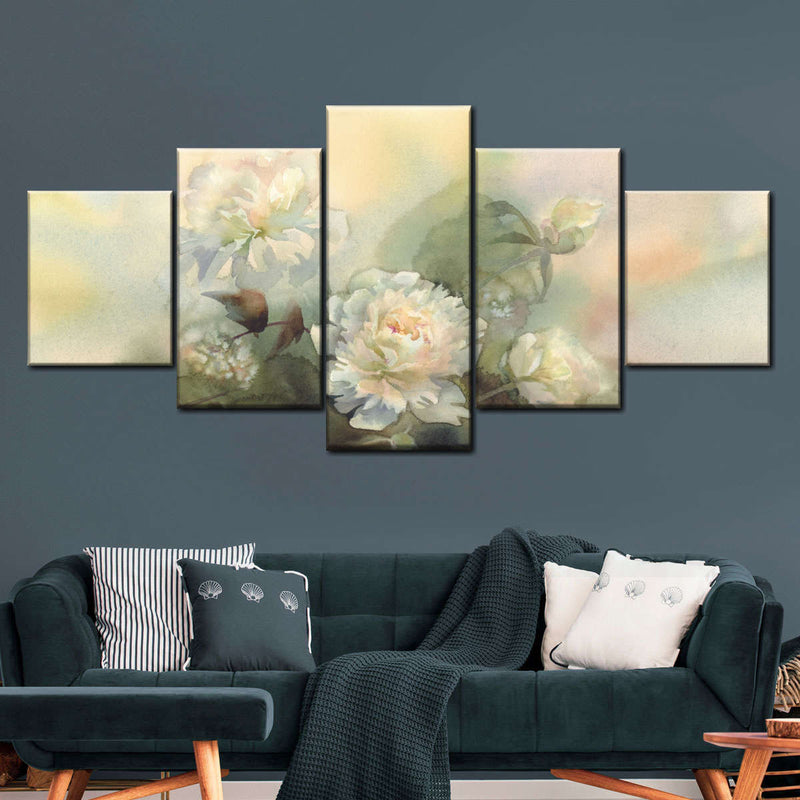 Abstract Bouquet Of Peonies Wall Art