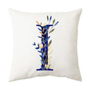 Navy and gold alphabet flower letter pillowcase for bedroom decor by Decorbites