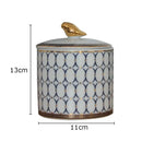 GobekUsa Gold Plated Ceramic Storage Jar with Candle Cup Cosmetic Containers Desk Decoration
