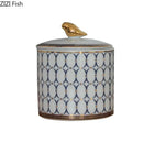 GobekUsa Gold Plated Ceramic Storage Jar with Candle Cup Cosmetic Containers Desk Decoration