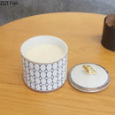 GobekUsa Gold Plated Ceramic Storage Jar with Candle Cup Cosmetic Containers Desk Decoration