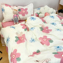 GobekUsa Cute Cartoon Printed Bedding Set | Washed Skin-Friendly | Queen/King Size