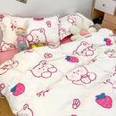 GobekUsa Cute Cartoon Printed Bedding Set | Washed Skin-Friendly | Queen/King Size