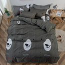 GobekUsa Cute Cartoon Printed Bedding Set | Washed Skin-Friendly | Queen/King Size