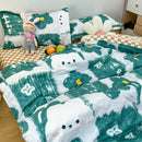 GobekUsa Cute Cartoon Printed Bedding Set | Washed Skin-Friendly | Queen/King Size