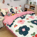 GobekUsa Cute Cartoon Printed Bedding Set | Washed Skin-Friendly | Queen/King Size