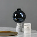 GobekUsa Geometric Circle Star Glass Vase: Handicraft Home Decor Flower Arrangement Accessory