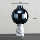 GobekUsa Geometric Circle Star Glass Vase: Handicraft Home Decor Flower Arrangement Accessory