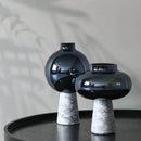 GobekUsa Geometric Circle Star Glass Vase: Handicraft Home Decor Flower Arrangement Accessory