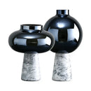 GobekUsa Geometric Circle Star Glass Vase: Handicraft Home Decor Flower Arrangement Accessory