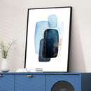 GobekUsa Navy Blue Geometric Wall Art Set