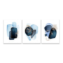 GobekUsa Navy Blue Geometric Wall Art Set