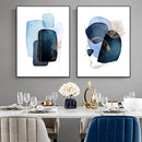 GobekUsa Navy Blue Geometric Wall Art Set
