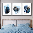 GobekUsa Navy Blue Geometric Wall Art Set
