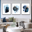 GobekUsa Navy Blue Geometric Wall Art Set