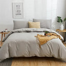 GobekUsa Cotton 4pcs Bedding Set Double Queen Solid Color Duvet Cover Flat Bed Sheet
