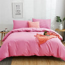 GobekUsa Cotton 4pcs Bedding Set Double Queen Solid Color Duvet Cover Flat Bed Sheet