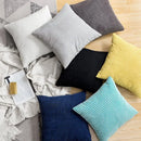 Navy & charcoal corduroy corn grain cushion cover living room set by Decorbites