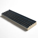 Navy Leather Fluted Glazed Terracotta Tiles 2 1/4x7 9/16