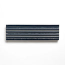 Navy Leather Fluted Glazed Terracotta Tiles 2 1/4x7 9/16