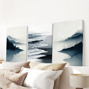 Minimalist Mountain Lake Set of 3. Modern Landscape Prints by Wall Art Set