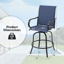 2 Pieces 360 Rotating Bar Stool Set with Armrests for Patio by LJGDeals