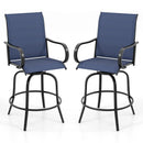 2 Pieces 360 Rotating Bar Stool Set with Armrests for Patio by LJGDeals