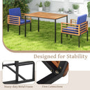 3 Pieces Outdoor Dining Set with 2 Acacia Wood Armchairs and Dining Table-Navy by LJGDeals