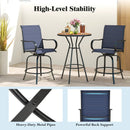 2 Pieces 360 Rotating Bar Stool Set with Armrests for Patio by LJGDeals