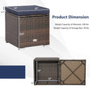 2 Pieces Patio Ottoman with Removable Cushions-Navy by LJGDeals