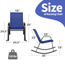 Set of 2 Metal Patio Rocking Chair with Breathable Seat Fabric by LJGDeals