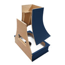 Navy Blue Range Hood With Curved Front and Brass Strapping - 30", 36", 42", 48", 54" and 60" Widths Available