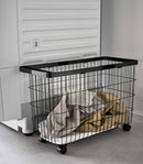 Rolling Wire Basket (14.8" H)  - Steel